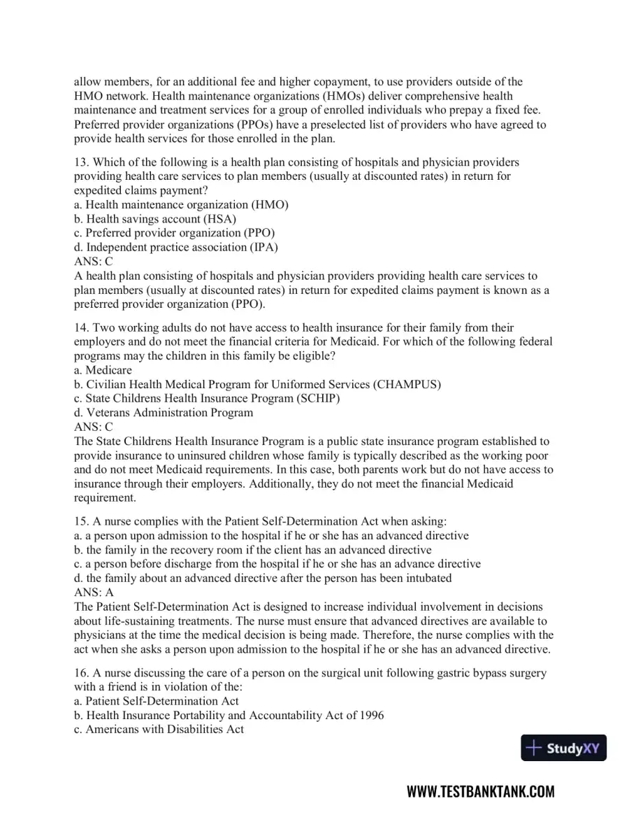Health Promotion Throughout the Life Span 9th Edition Test Bank, page 17