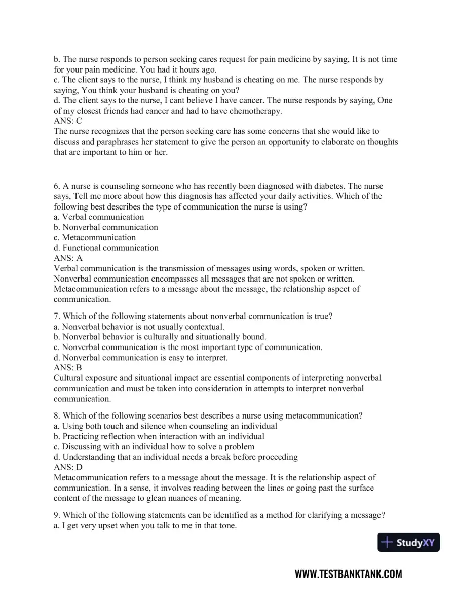Health Promotion Throughout the Life Span 9th Edition Test Bank, page 22