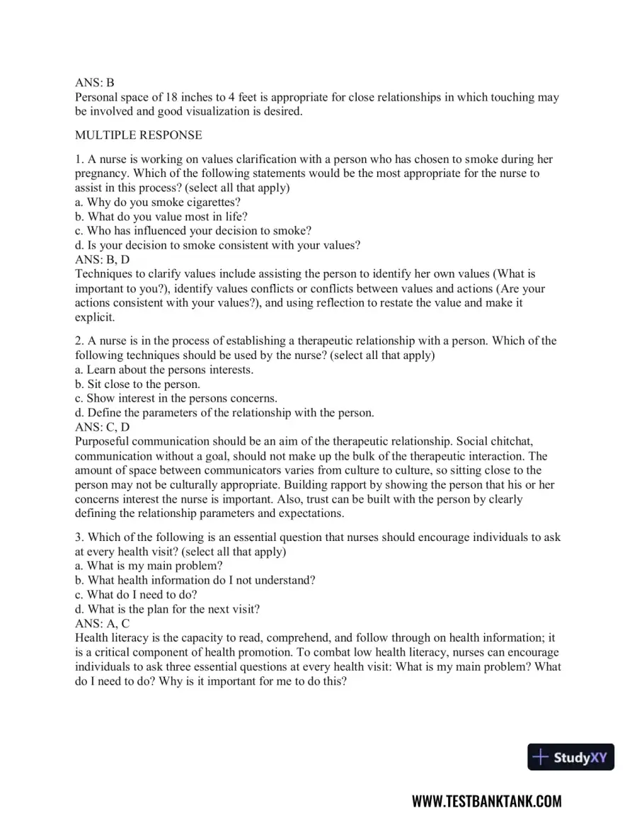 Health Promotion Throughout the Life Span 9th Edition Test Bank, page 25