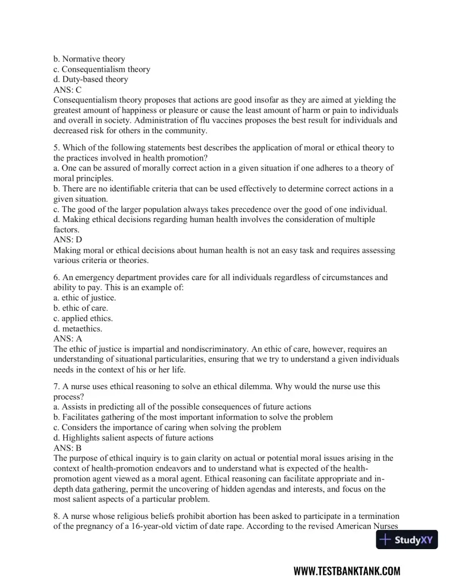 Health Promotion Throughout the Life Span 9th Edition Test Bank, page 27