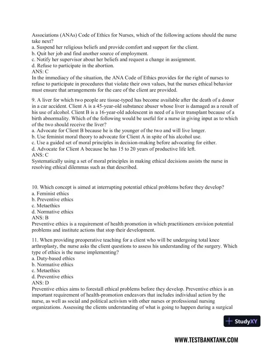Health Promotion Throughout the Life Span 9th Edition Test Bank, page 28