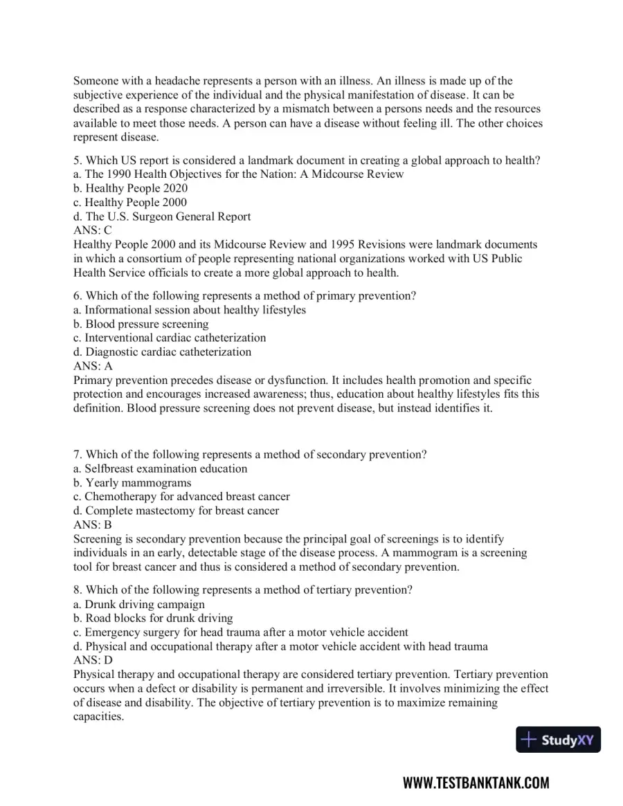 Health Promotion Throughout the Life Span 9th Edition Test Bank, page 3