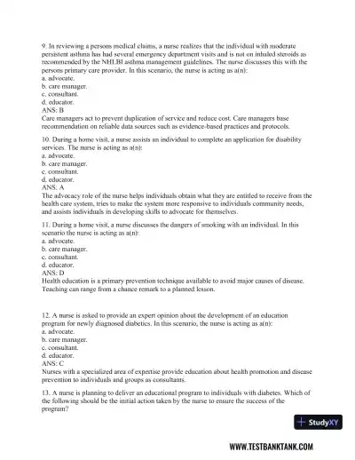 Health Promotion Throughout the Life Span 9th Edition Test Bank - Page 4 preview image