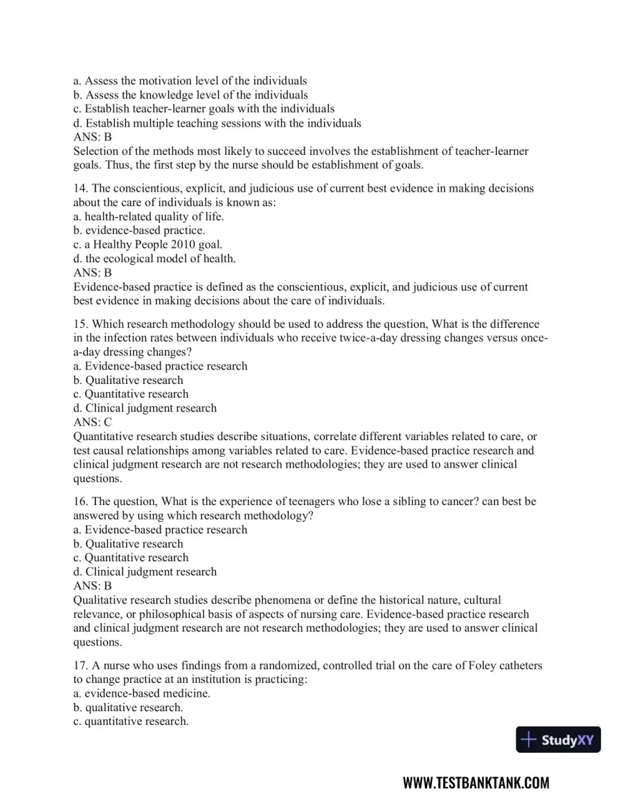 Health Promotion Throughout the Life Span 9th Edition Test Bank, page 5
