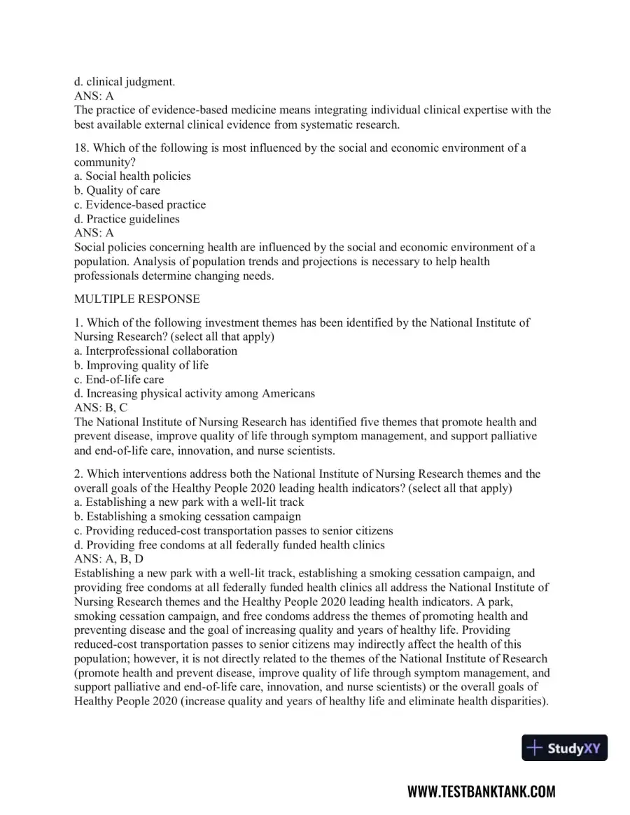 Health Promotion Throughout the Life Span 9th Edition Test Bank, page 6