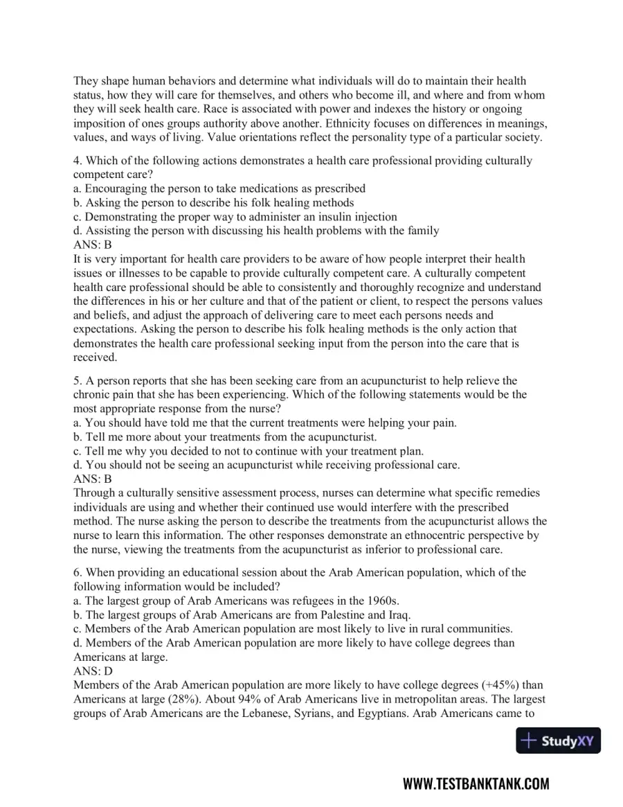 Health Promotion Throughout the Life Span 9th Edition Test Bank, page 8
