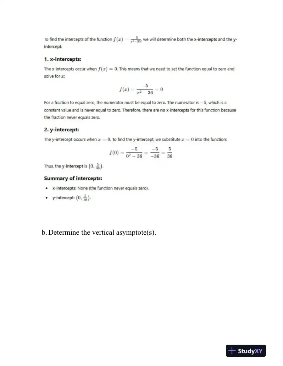 Analysis and Graphing of Rational Functions, page 3
