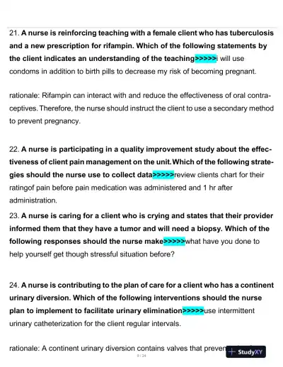 2020 PN Clinical Analysis Comprehensive Practice Exam With Answers (150 Solved Questions) - Page 10 preview image