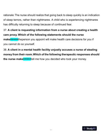 2020 PN Clinical Analysis Comprehensive Practice Exam With Answers (150 Solved Questions) - Page 15 preview image