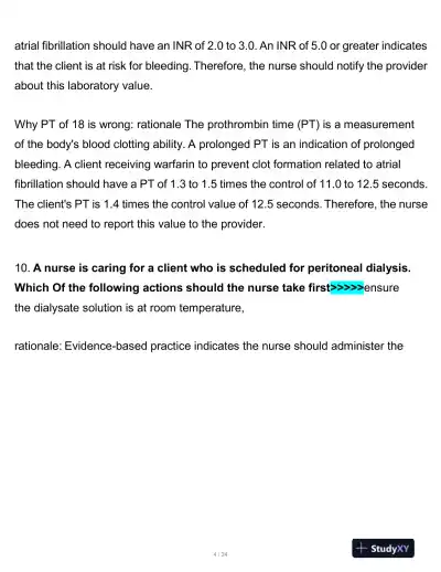 2020 PN Clinical Analysis Comprehensive Practice Exam With Answers (150 Solved Questions) - Page 5 preview image