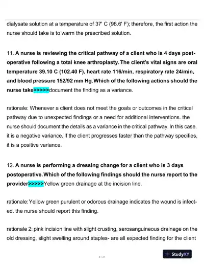 2020 PN Clinical Analysis Comprehensive Practice Exam With Answers (150 Solved Questions) - Page 6 preview image