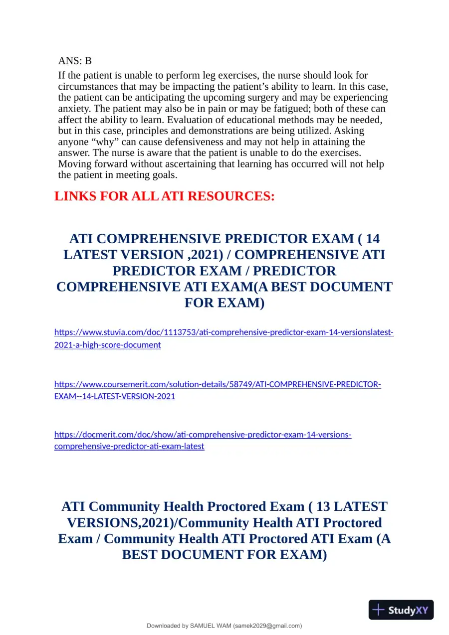 2019 ATI Mental Health Proctored Exam with Answers (61 Solved Questions), page 5