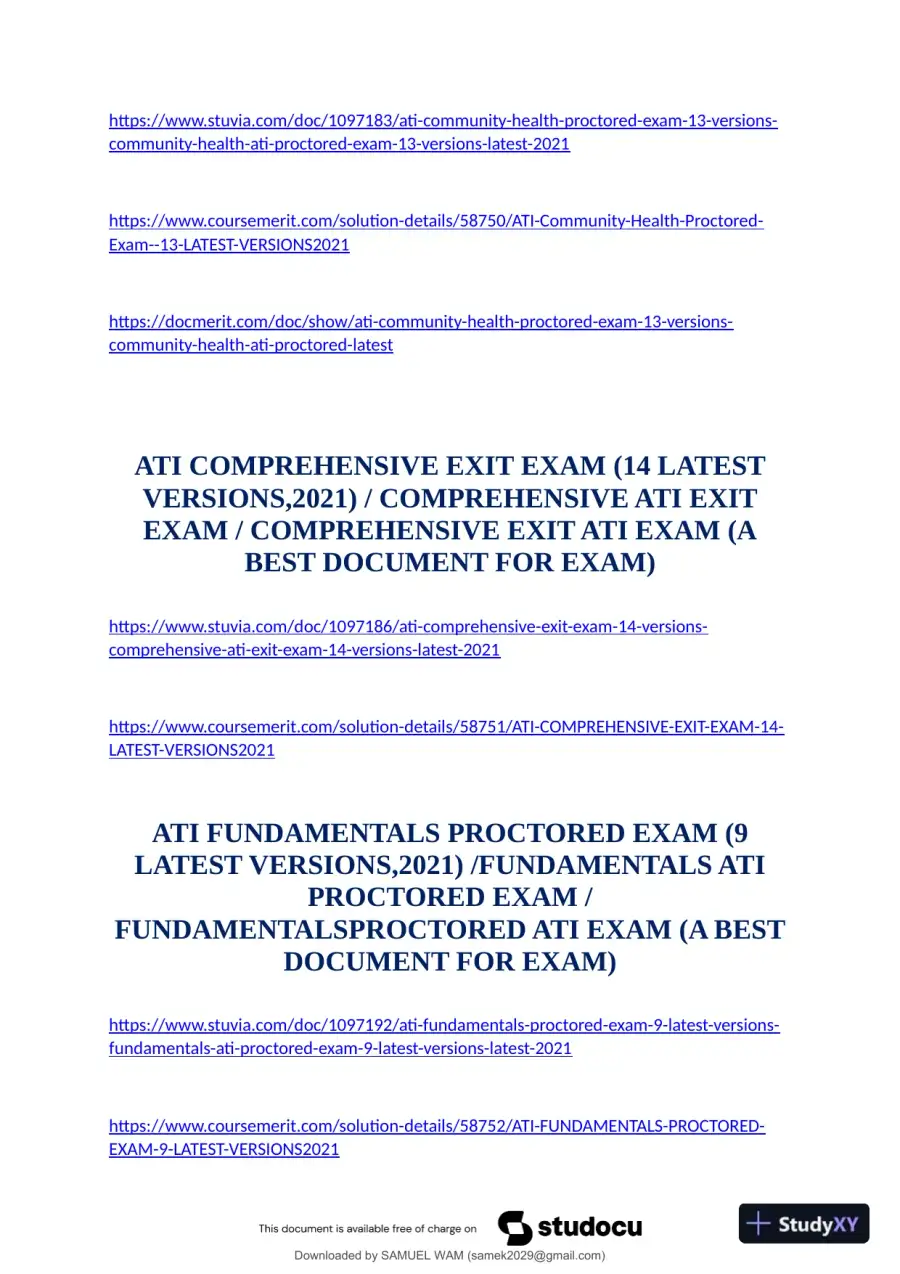 2019 ATI Mental Health Proctored Exam with Answers (61 Solved Questions), page 6