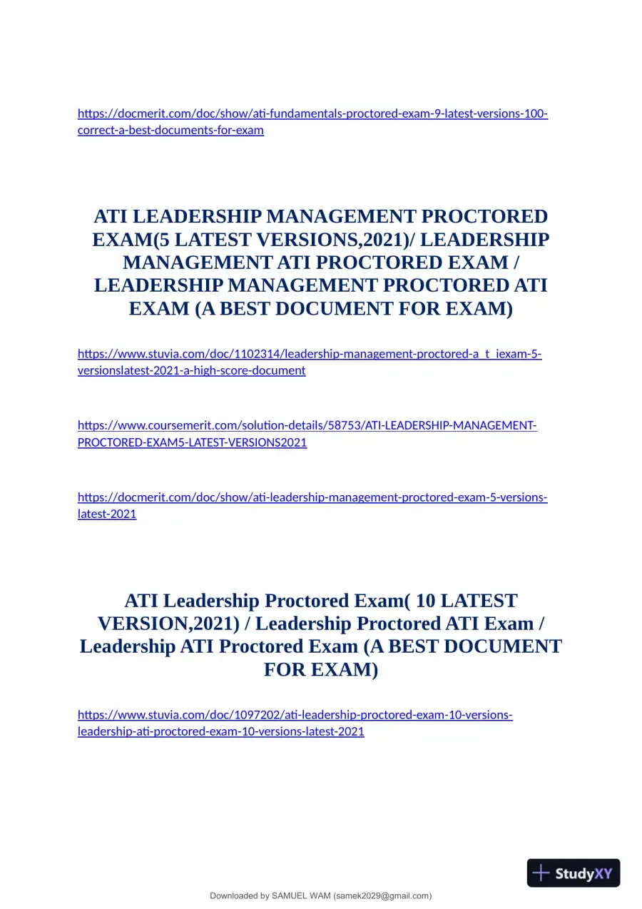 2019 ATI Mental Health Proctored Exam with Answers (61 Solved Questions), page 7