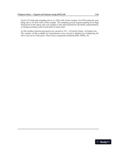 Solution Manual for Signals and Systems using MATLAB , 3rd Edition - Page 12 preview image