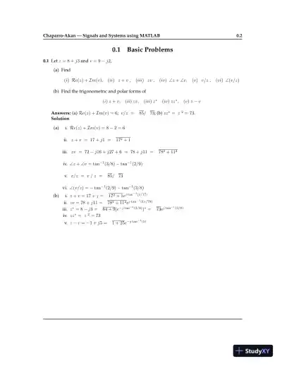 Solution Manual for Signals and Systems using MATLAB , 3rd Edition - Page 4 preview image