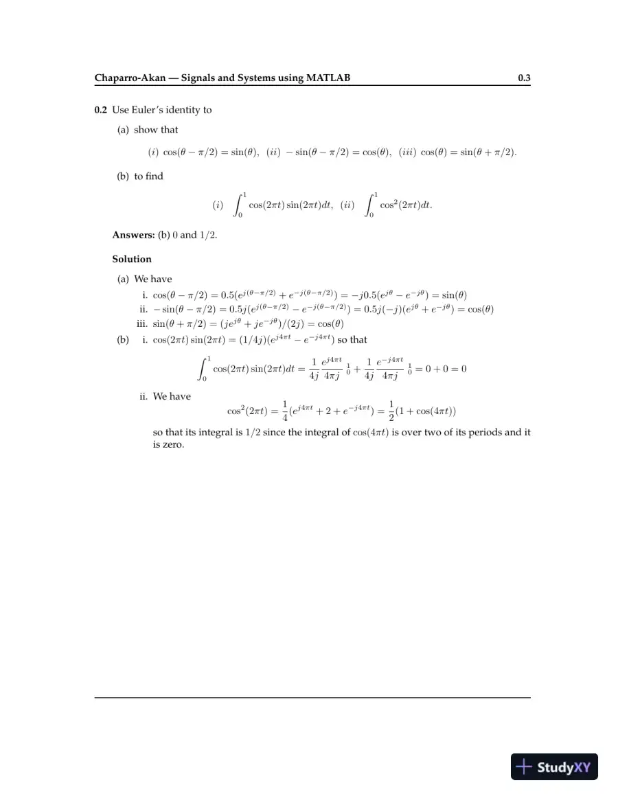 Solution Manual for Signals and Systems using MATLAB , 3rd Edition, page 5