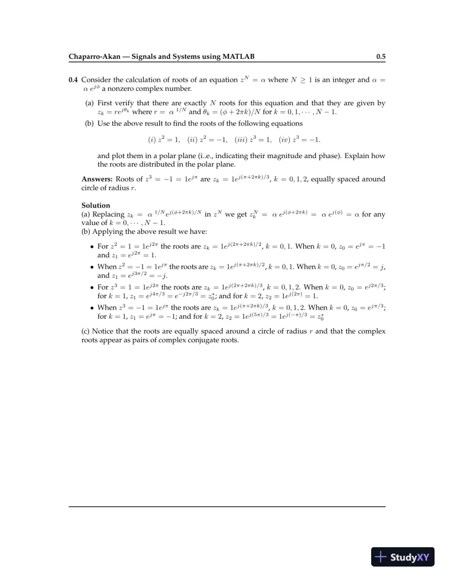 Solution Manual for Signals and Systems using MATLAB , 3rd Edition, page 7