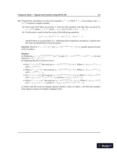Solution Manual for Signals and Systems using MATLAB , 3rd Edition - Page 7 preview image