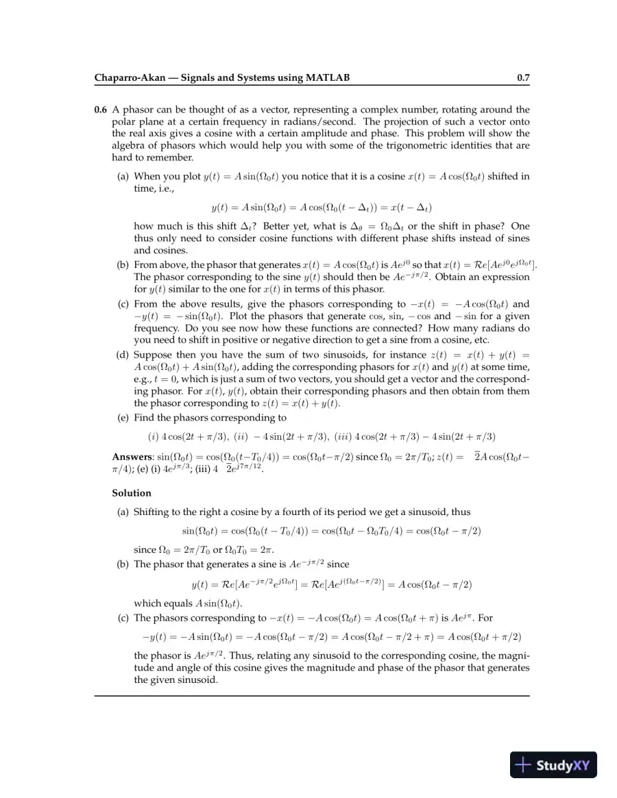 Solution Manual for Signals and Systems using MATLAB , 3rd Edition, page 9