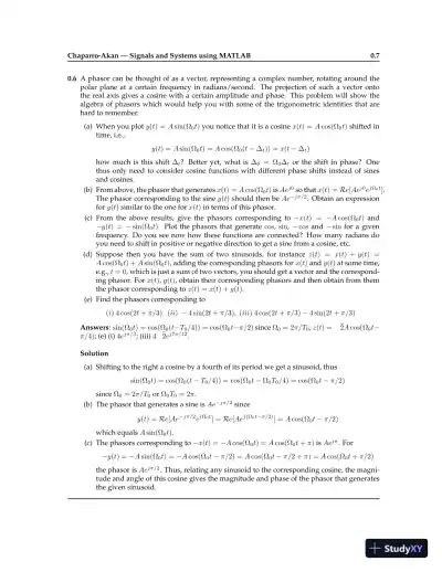 Solution Manual for Signals and Systems using MATLAB , 3rd Edition - Page 9 preview image