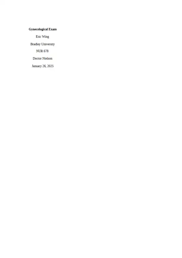 Gynecological Exam - Page 1 preview image