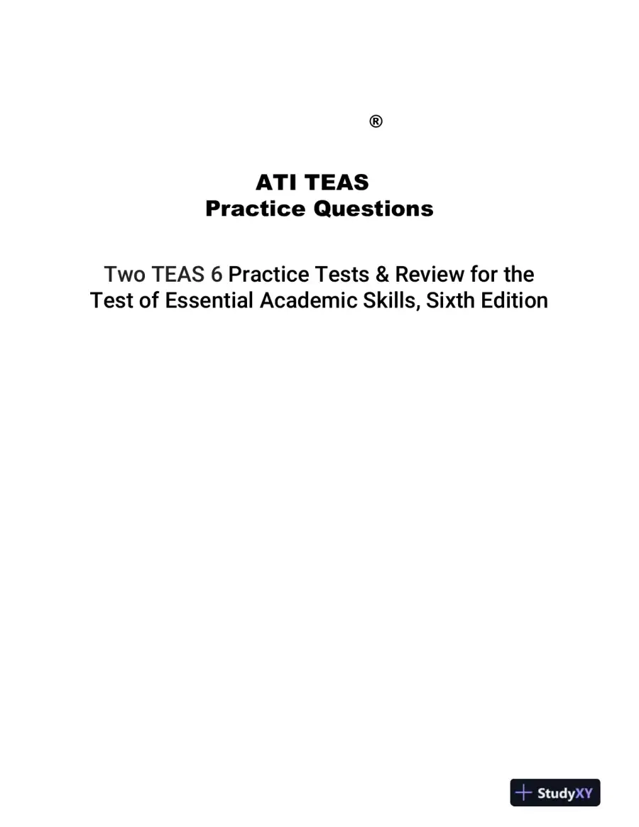 ATI TEAS Practice Questions: Two TEAS 6 Practice Tests, Sixth Edition (2019), page 5