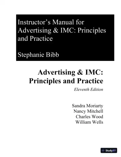 Advertising and IMC: Principles and Practice, 11th Edition Solution Manual - Page 1 preview image