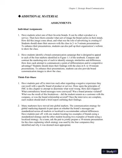 Advertising and IMC: Principles and Practice, 11th Edition Solution Manual - Page 20 preview image