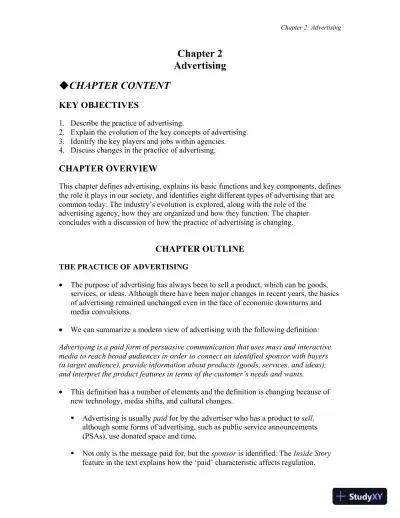 Advertising and IMC: Principles and Practice, 11th Edition Solution Manual - Page 22 preview image