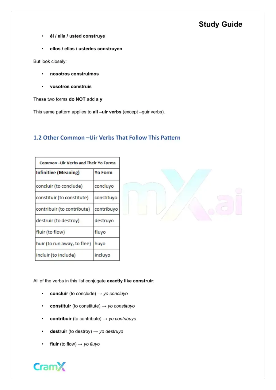 Spanish II - The Present Tense Indicative, page 2