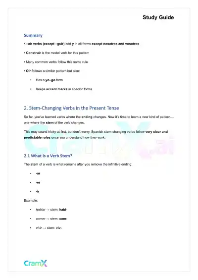 Spanish II - The Present Tense Indicative - Page 4 preview image
