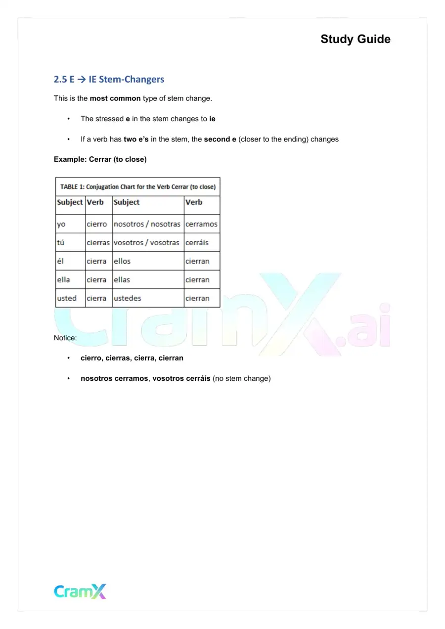 Spanish II - The Present Tense Indicative, page 6