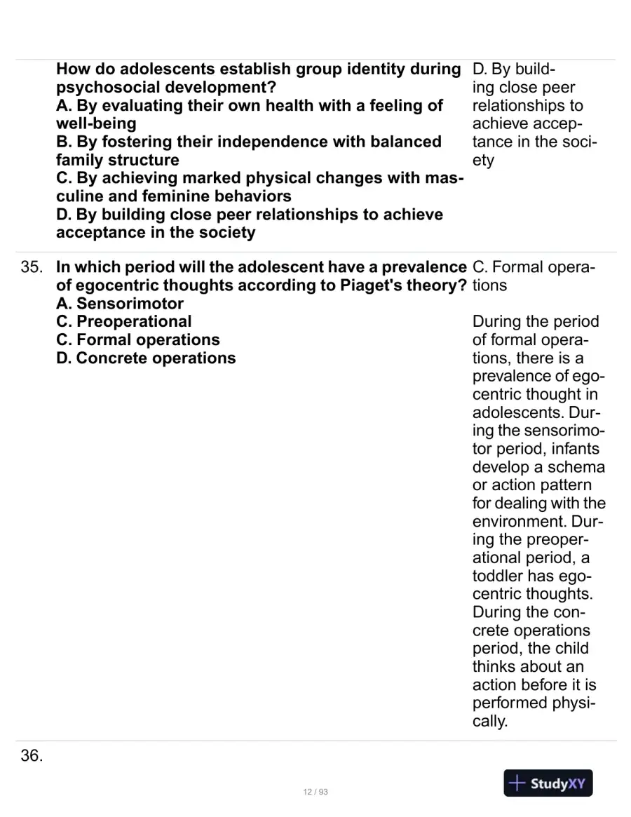 HESI Mental Health Practice Exam With Answers (229 Solved Questions), page 13