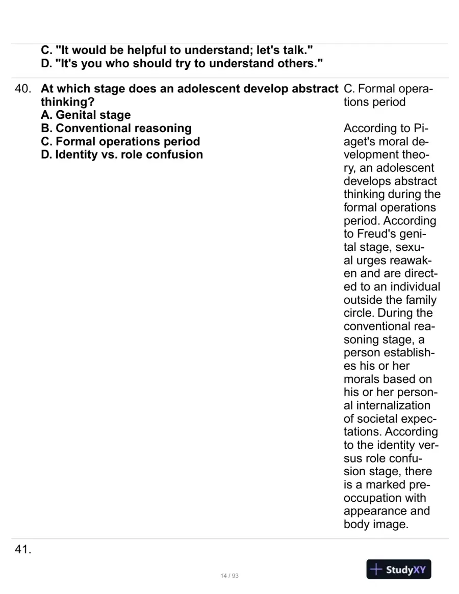 HESI Mental Health Practice Exam With Answers (229 Solved Questions), page 15