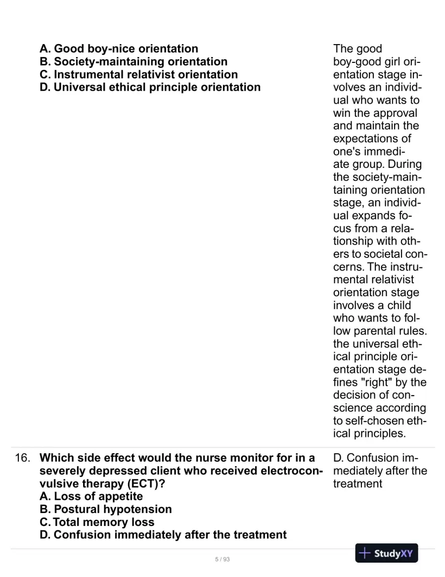 HESI Mental Health Practice Exam With Answers (229 Solved Questions), page 6