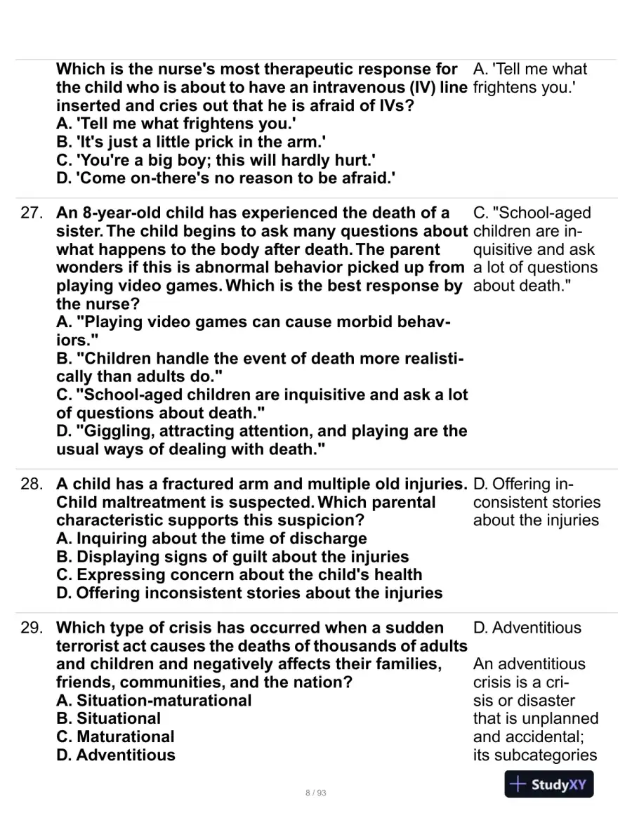 HESI Mental Health Practice Exam With Answers (229 Solved Questions), page 9