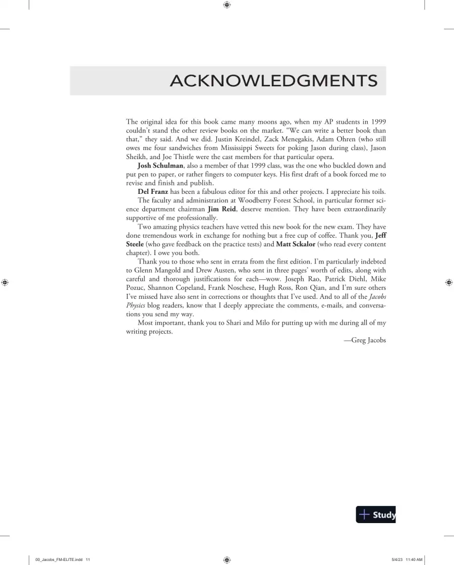 AP Physics 1 algebra based elite student edition (2024), page 15