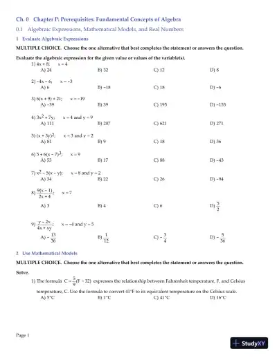 Test Bank for College Algebra Essentials, 5th Edition - Page 1 preview image