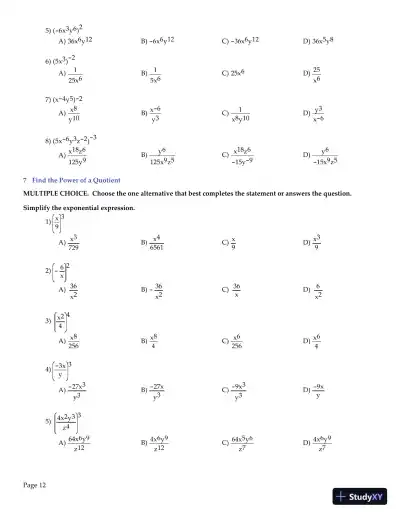 Test Bank for College Algebra Essentials, 5th Edition - Page 13 preview image