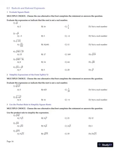 Test Bank for College Algebra Essentials, 5th Edition - Page 17 preview image