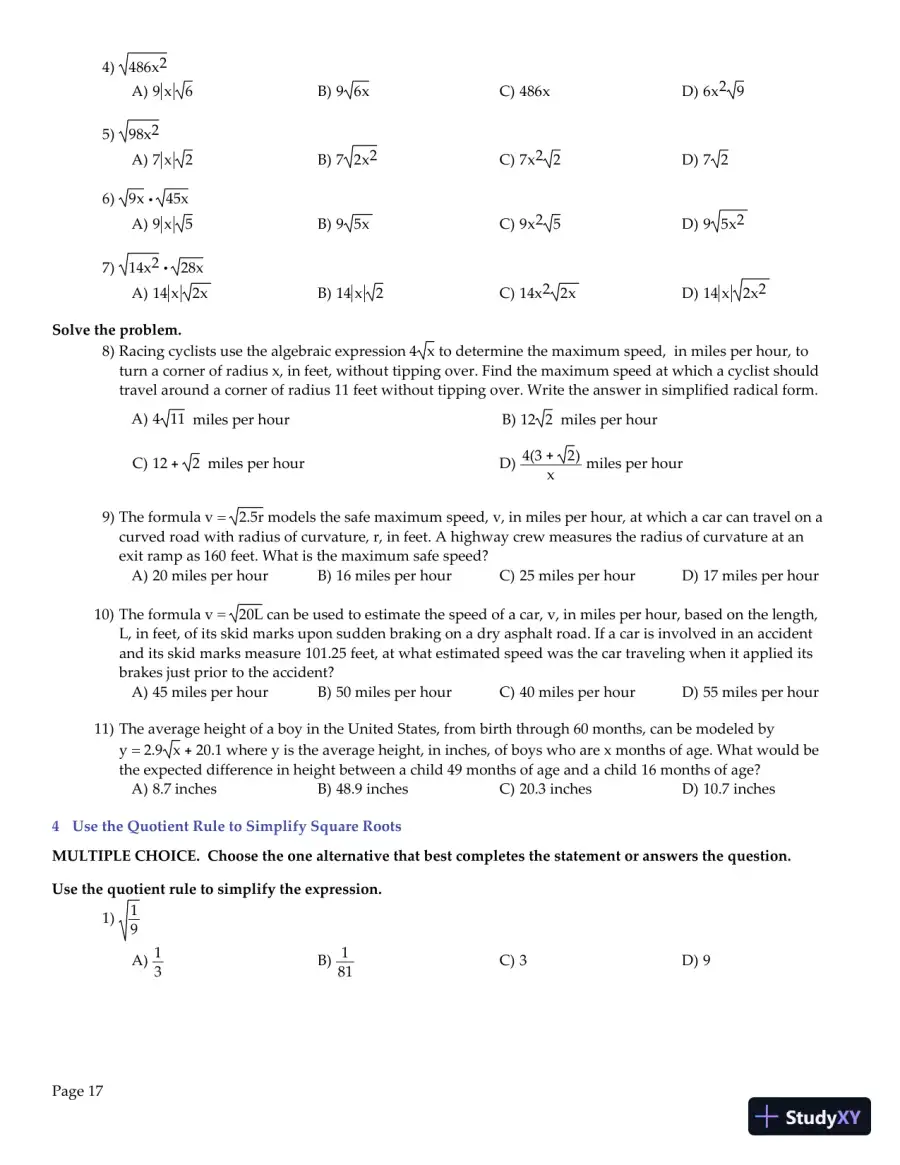 Test Bank for College Algebra Essentials, 5th Edition, page 18