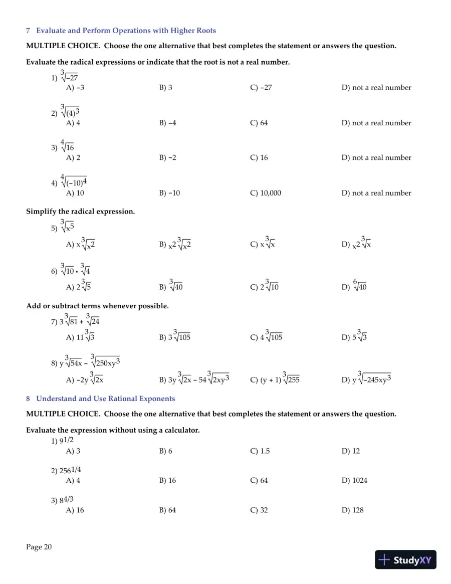 Test Bank for College Algebra Essentials, 5th Edition, page 21