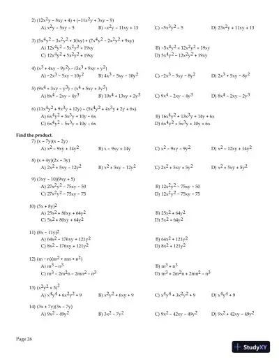 Test Bank for College Algebra Essentials, 5th Edition - Page 27 preview image