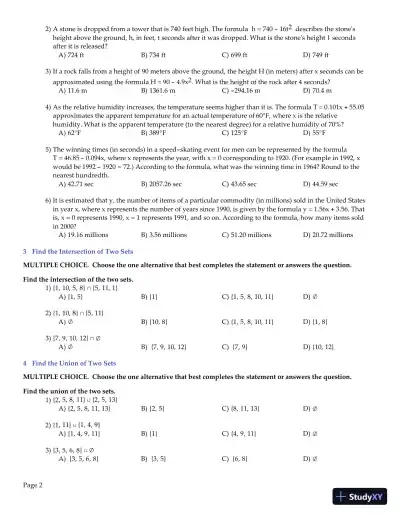 Test Bank for College Algebra Essentials, 5th Edition - Page 3 preview image