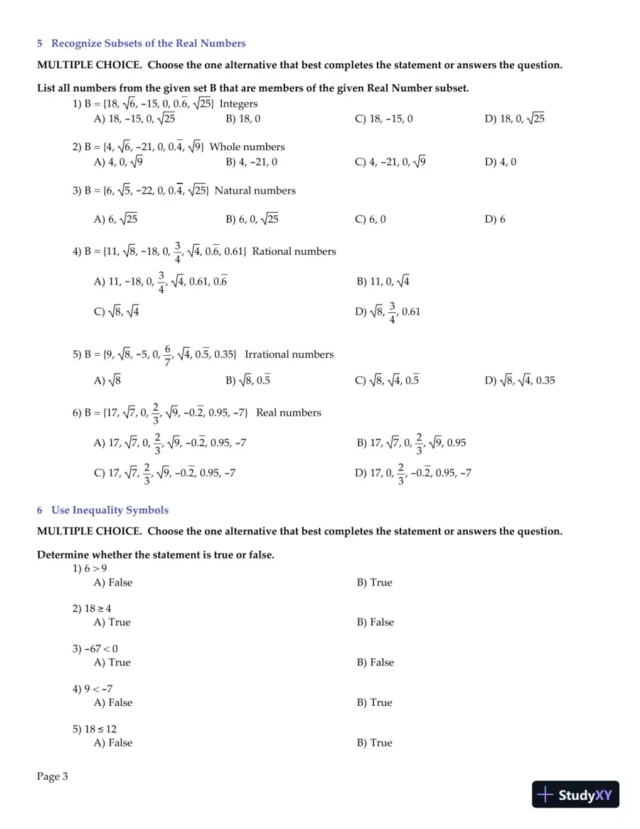 Test Bank for College Algebra Essentials, 5th Edition, page 4