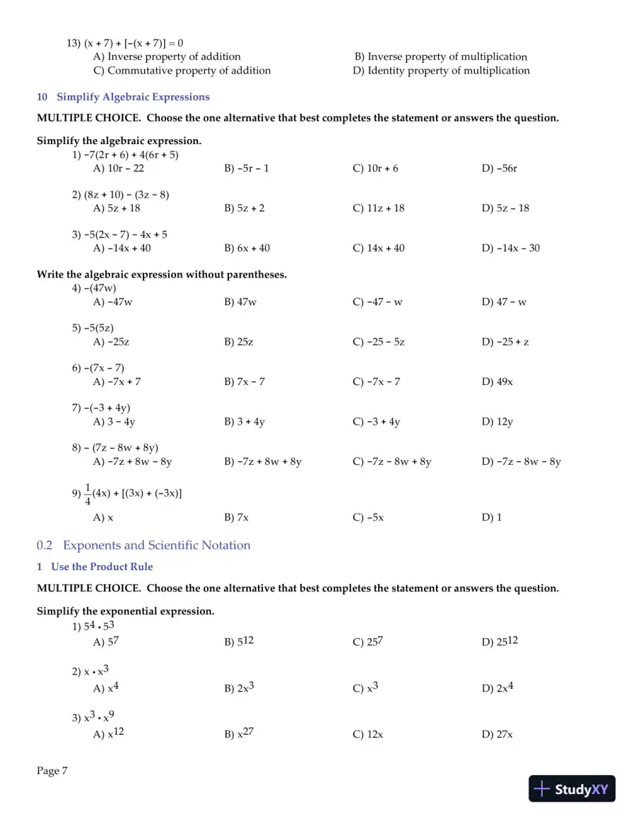 Test Bank for College Algebra Essentials, 5th Edition, page 8