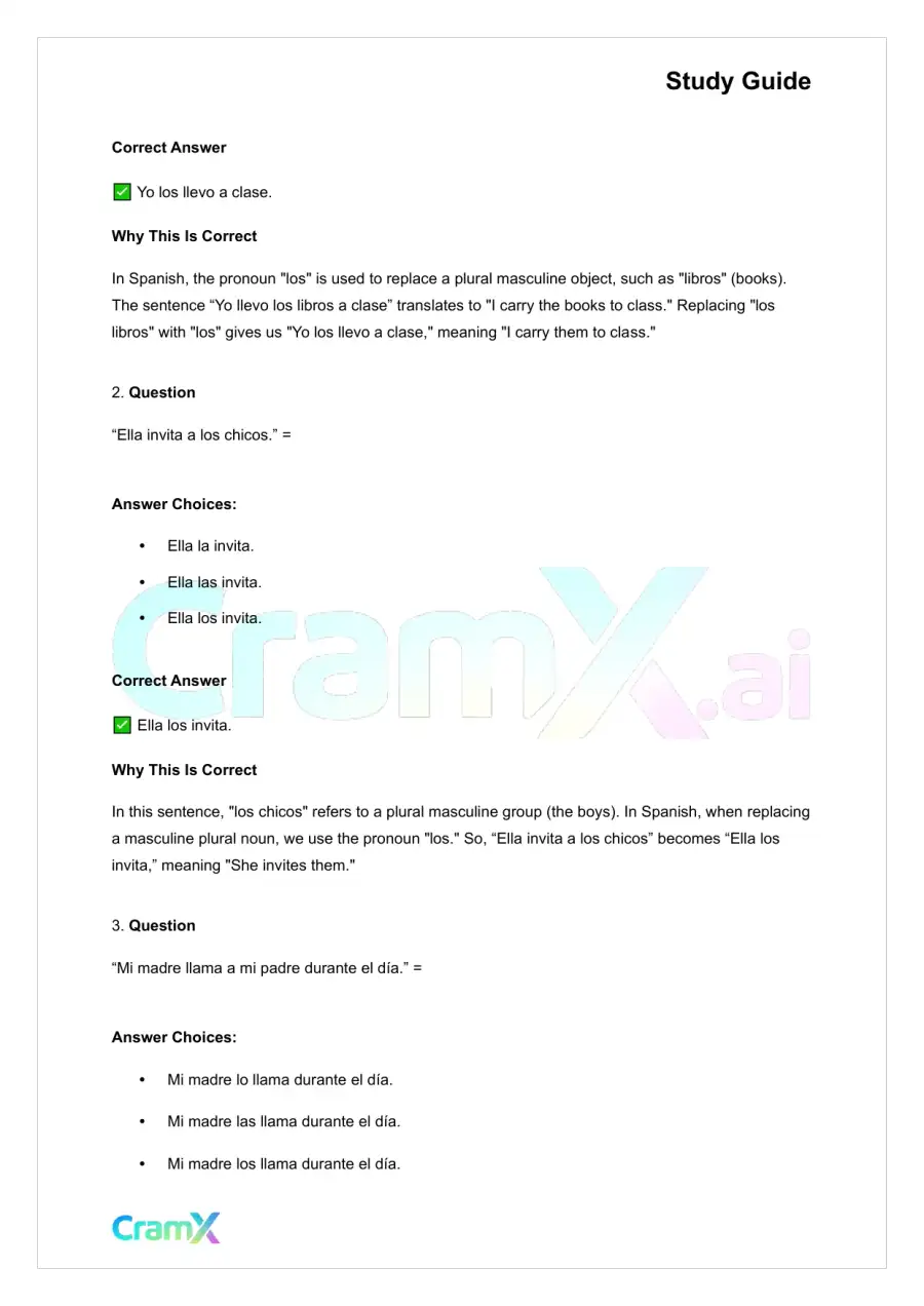 Spanish I - Direct and Indirect Object Pronouns, page 6