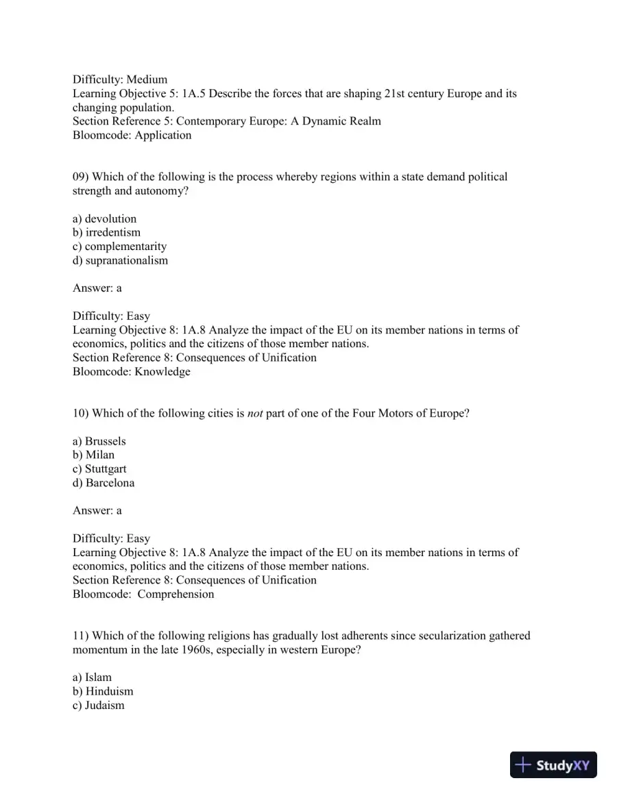 Geography: Realms, Regions, and Concepts, 16th Edition Test Bank, page 5