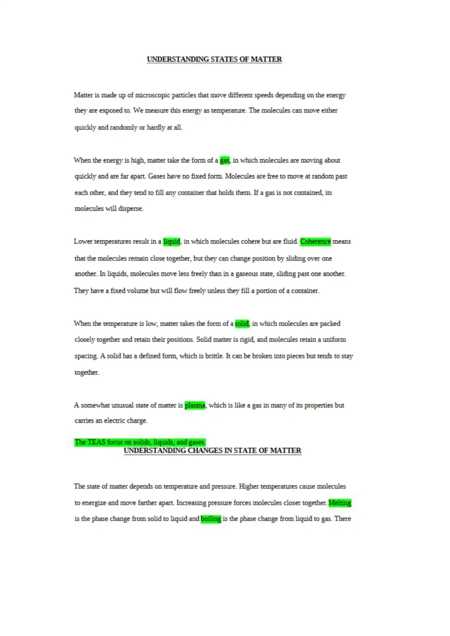 TEAS 7 Chemistry Review , page 2